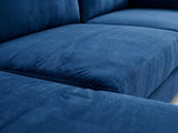 Kaveah Velvet Sofa With Left Chaise - Blue