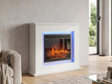 Mantel Electric Fireplace with LED Light - White