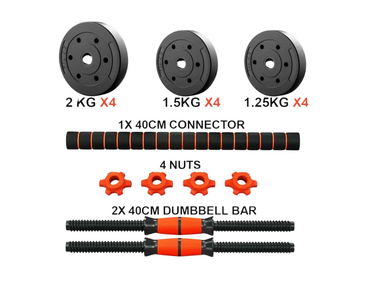 Dumbbell Set 3in1 Adjustable Barbell 20KG