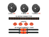 Dumbbell Set 3in1 Adjustable Barbell 20KG