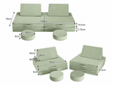 Kids 6-Piece Play Couch - Green