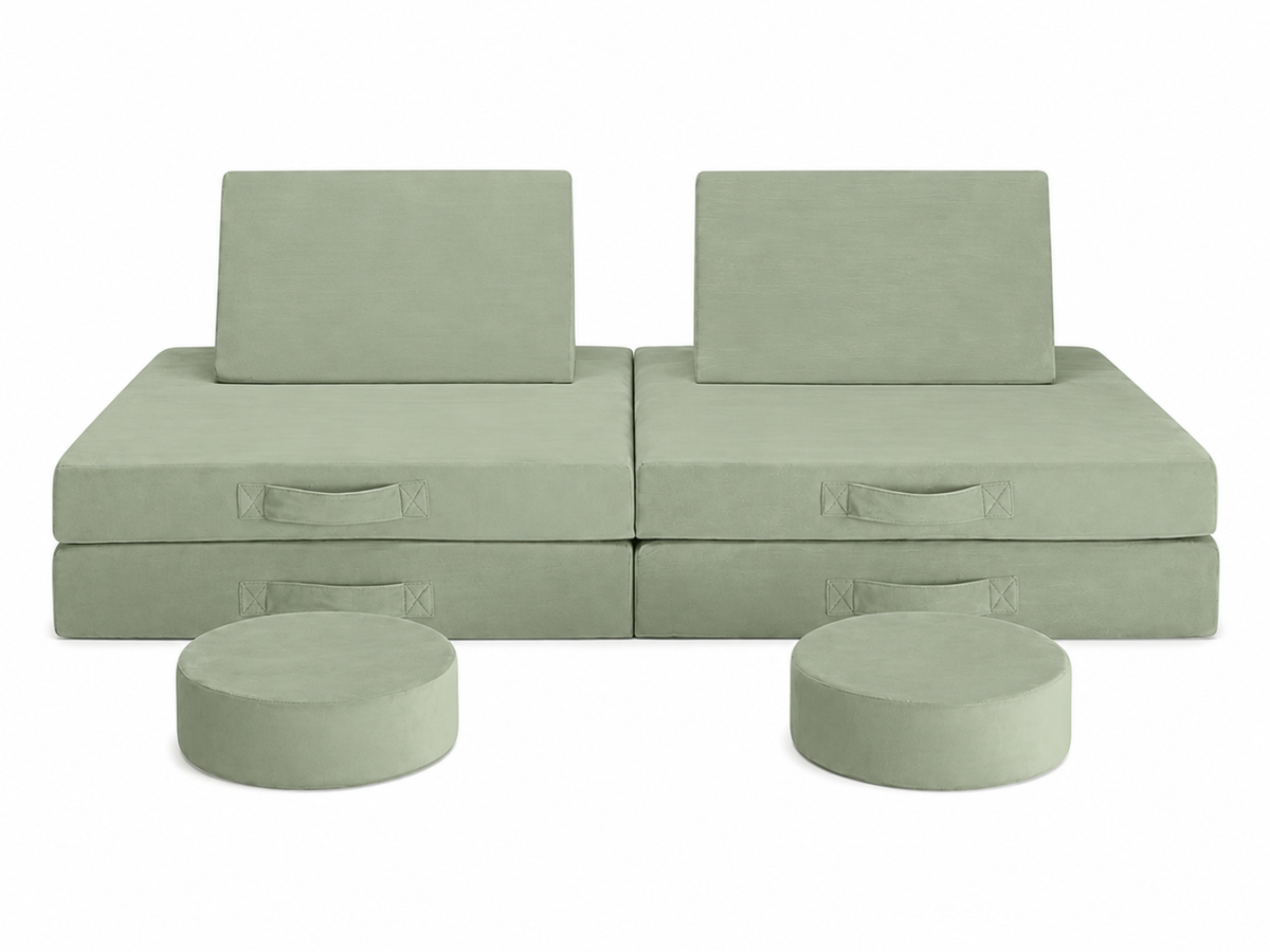 Kids 6-Piece Play Couch - Green