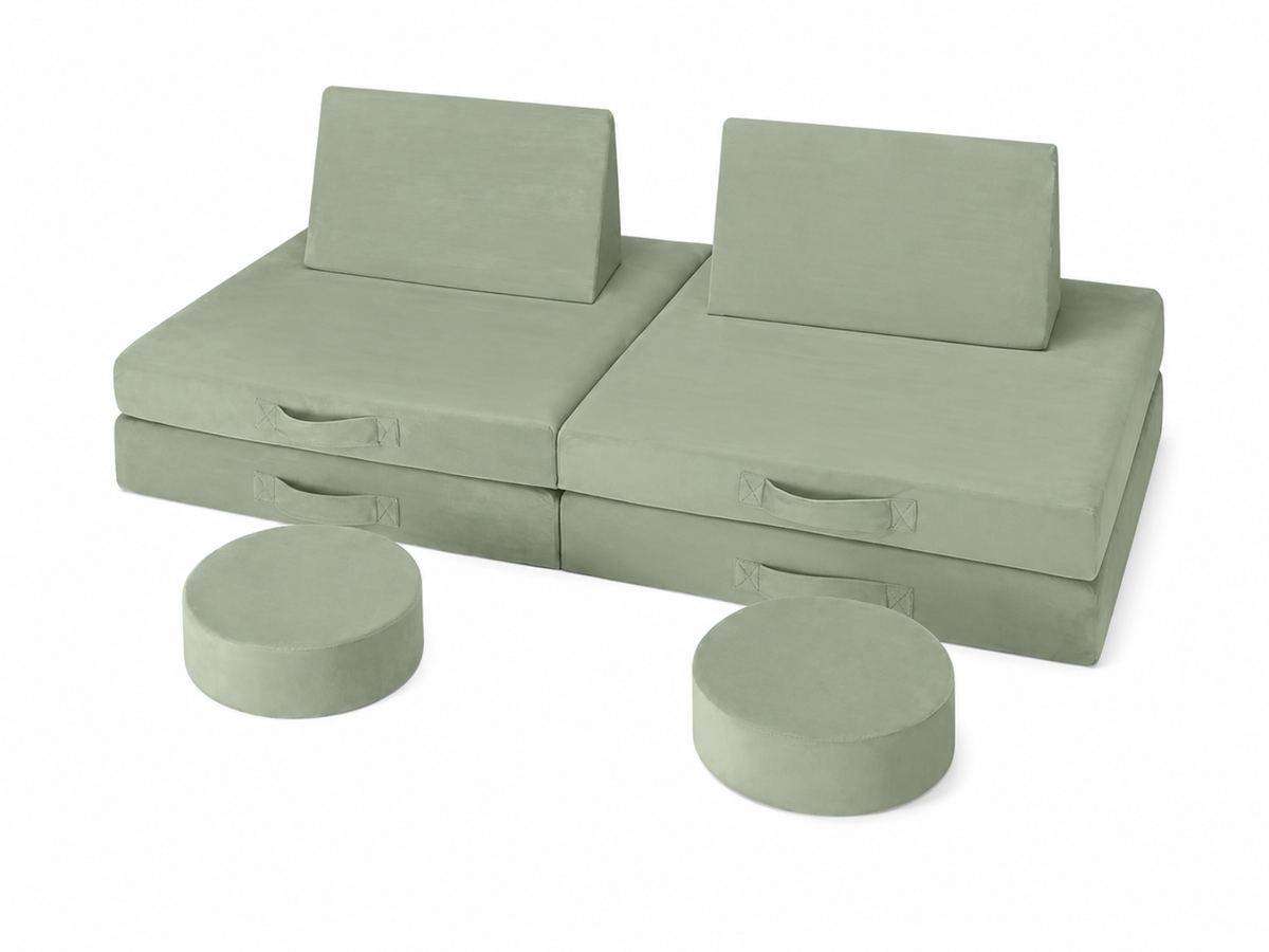 Kids 6-Piece Play Couch - Green