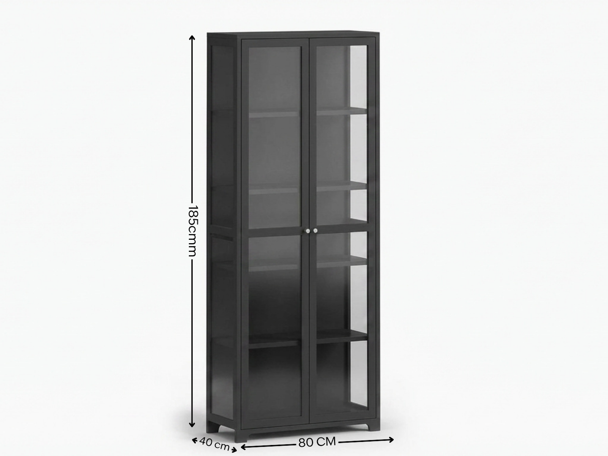 Lonna Steel Display Cabinet 1.8M Black New