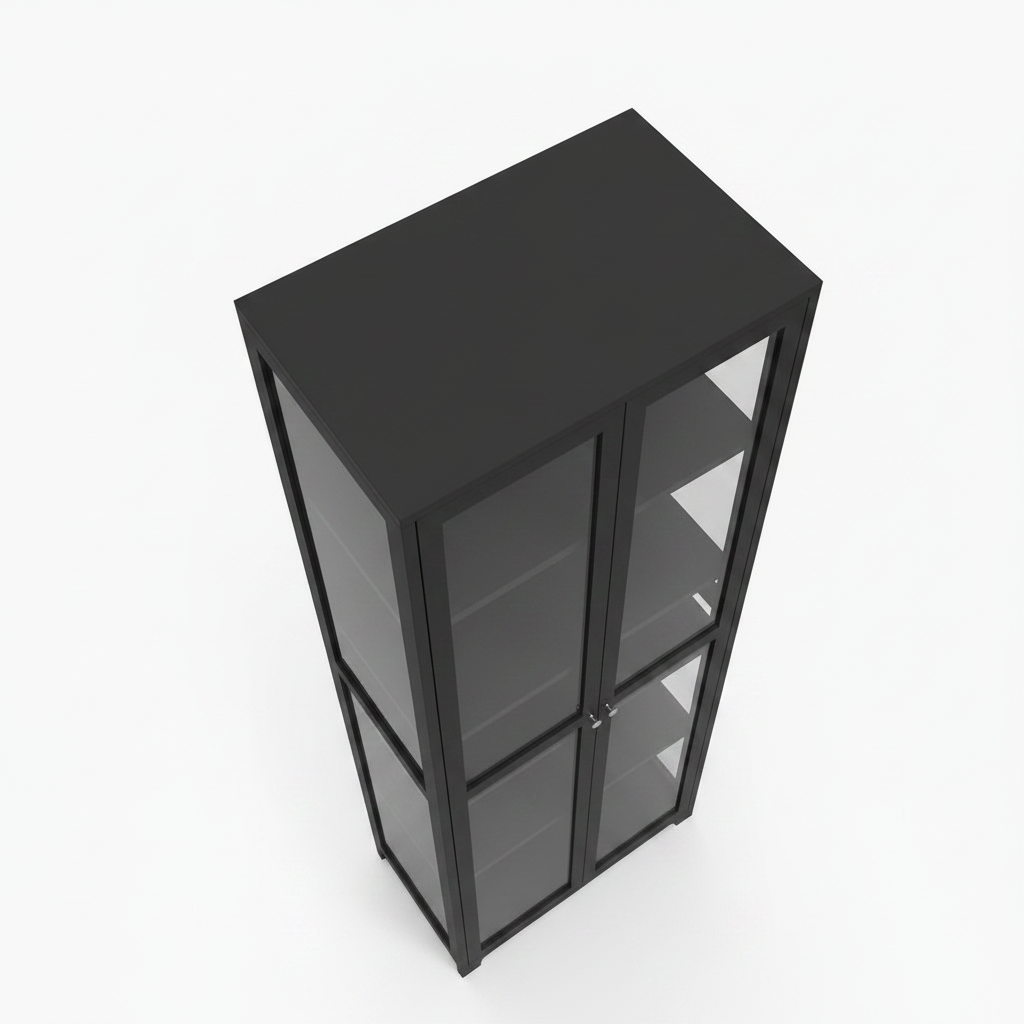 Lonna Steel Display Cabinet 1.8M Black New
