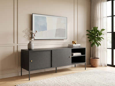 Lonna Steel Entertainment Unit Black - 160 cm