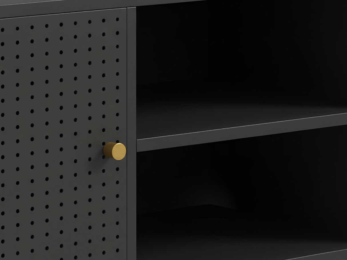 Lonna Steel Entertainment Unit Black - 160 cm