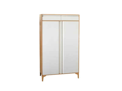 Lonna Steel 2-Door Shoe Cabinet With Drawers - White