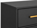 Lonna Steel 3-Door Shoe Cabinet With Drawers - Black