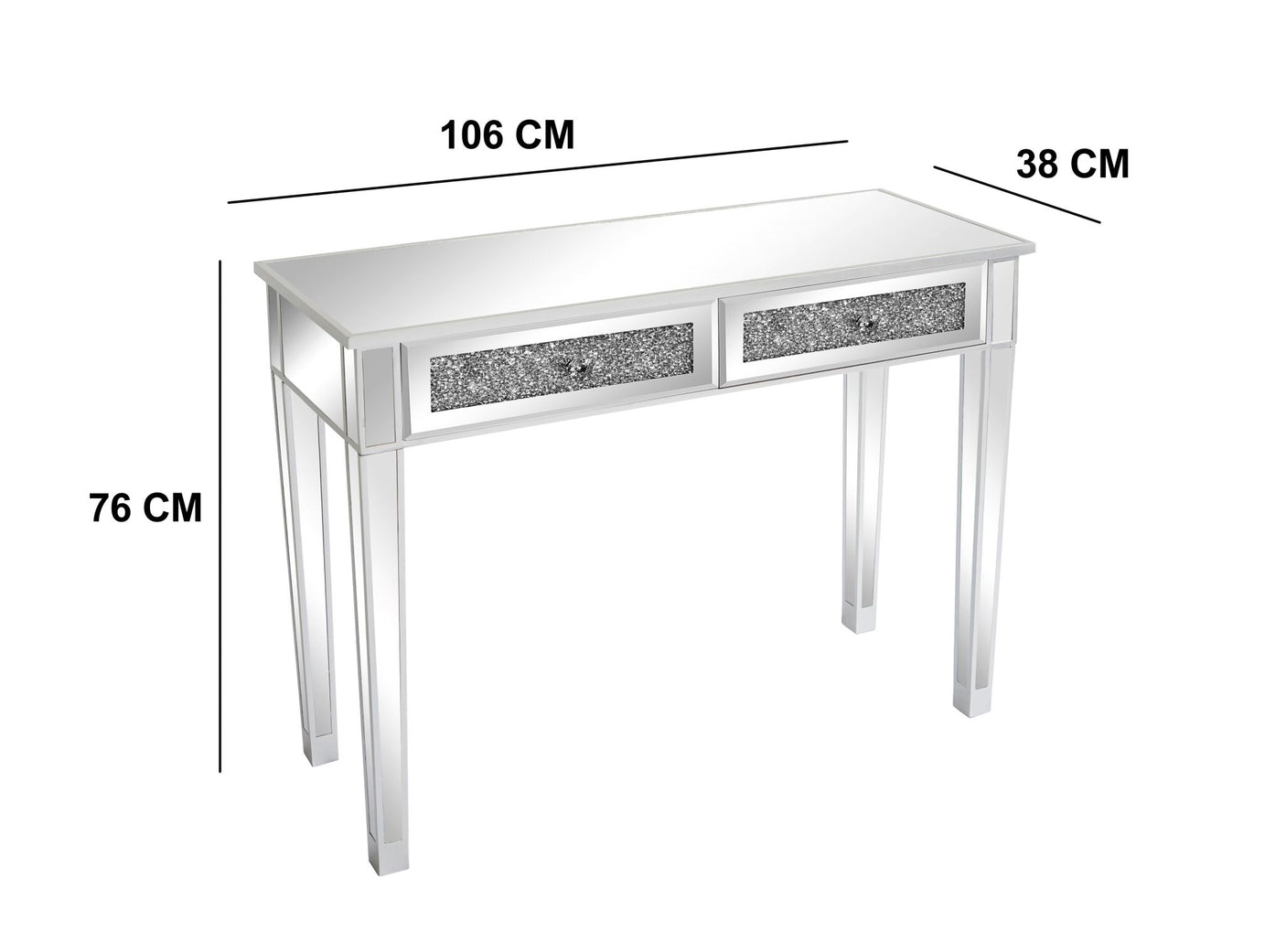 Mirrored Console Dressing Table 1m