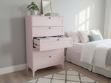 Lonna Steel 5-Drawer Tallboy - Pink