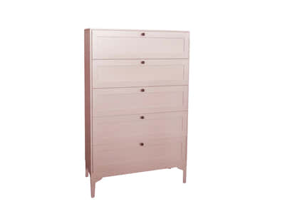 Lonna Steel 5-Drawer Tallboy - Pink