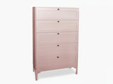 Lonna Steel 5-Drawer Tallboy - Pink