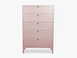 Lonna Steel 5-Drawer Tallboy - Pink