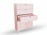 Lonna Steel 5-Drawer Tallboy - Pink
