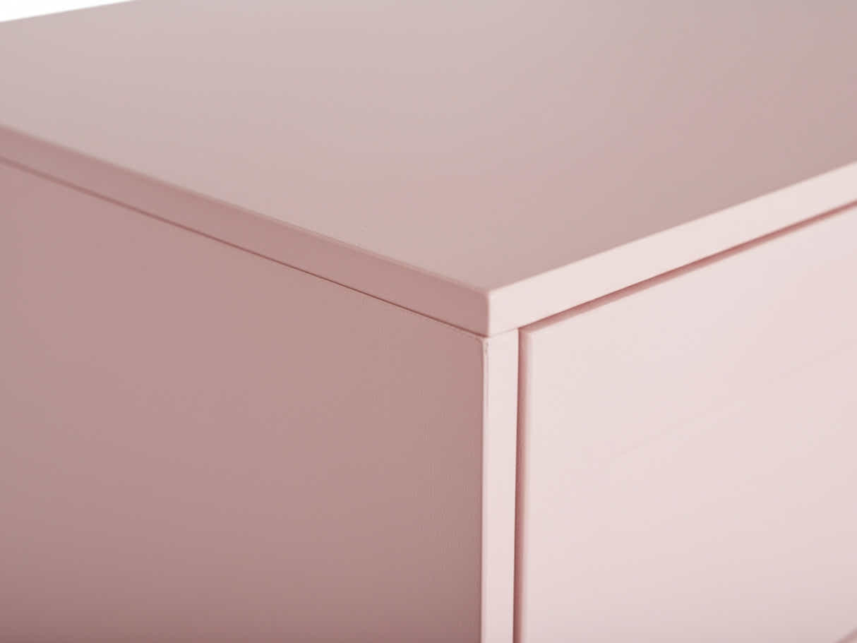 Lonna Steel 5-Drawer Tallboy - Pink