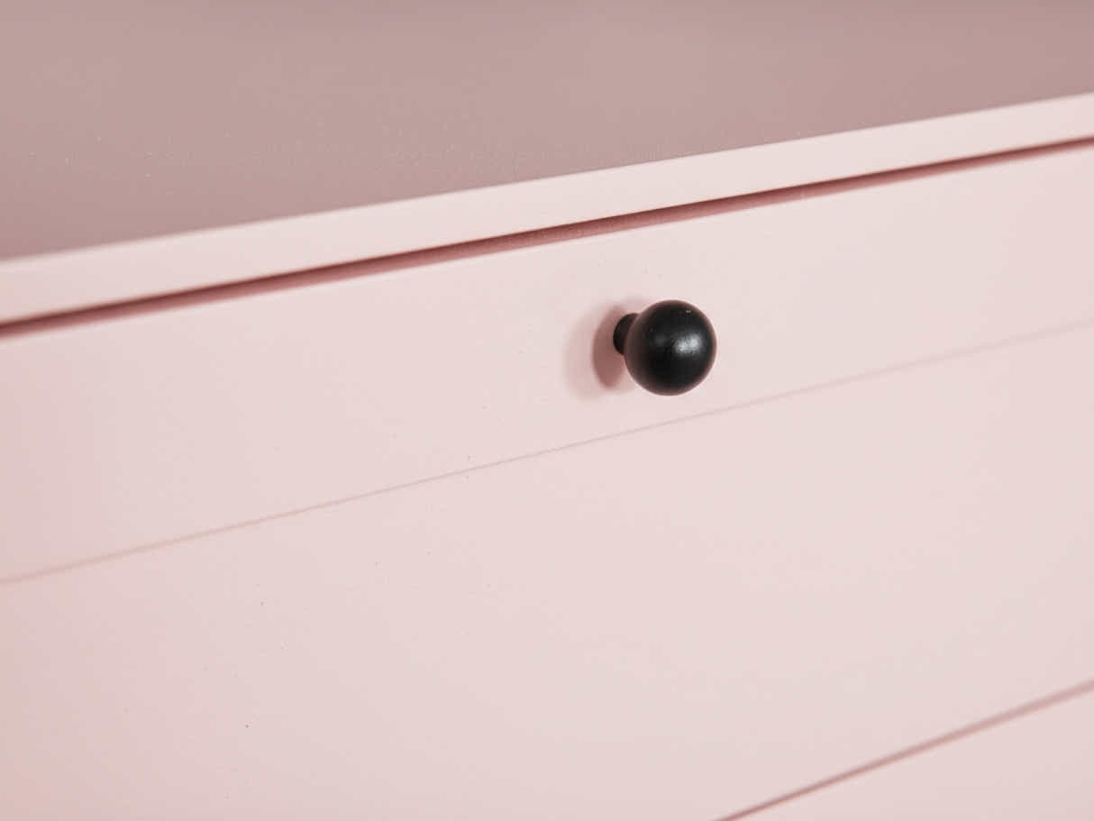 Lonna Steel 5-Drawer Tallboy - Pink