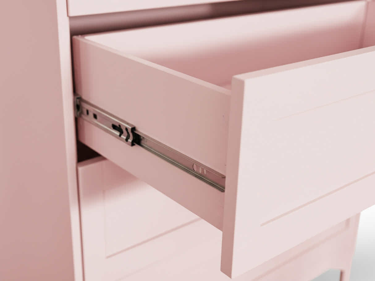 Lonna Steel 5-Drawer Tallboy - Pink