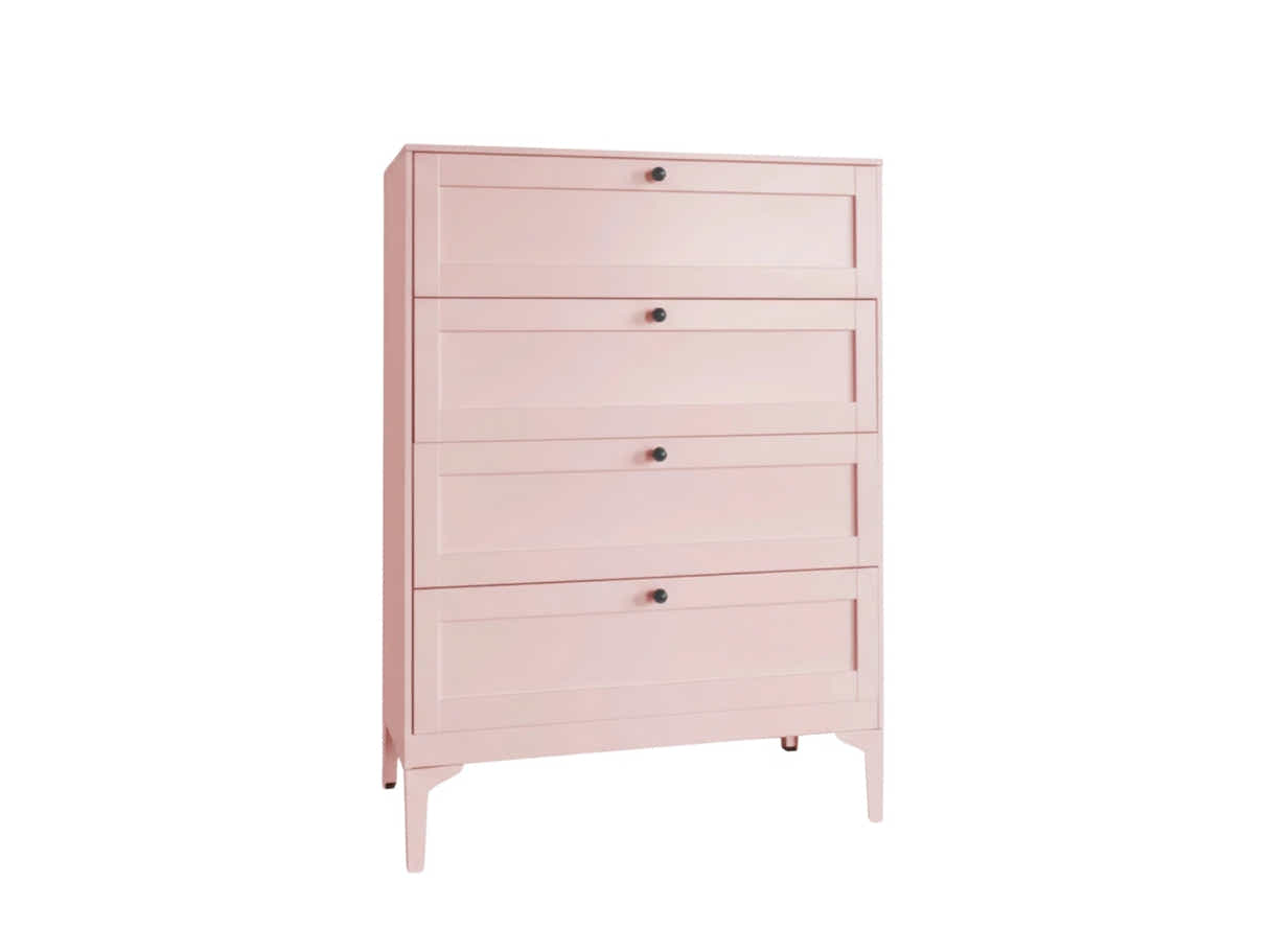 Lonna Steel 4-Drawer Tallboy - Pink