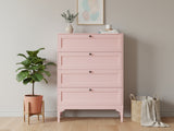 Lonna Steel 4 Drawer Tallboy - Pink
