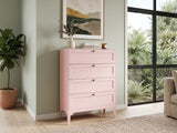 Lonna Steel 4-Drawer Tallboy - Pink