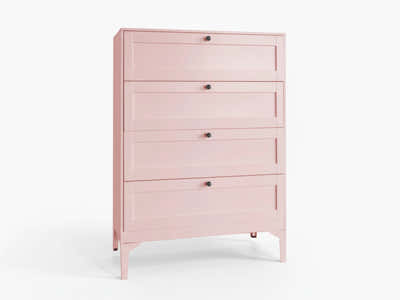 Lonna Steel 4 Drawer Tallboy - Pink