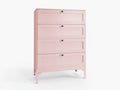 Lonna Steel 4 Drawer Tallboy - Pink