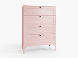 Lonna Steel 4 Drawer Tallboy - Pink