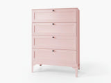 Lonna Steel 4 Drawer Tallboy - Pink