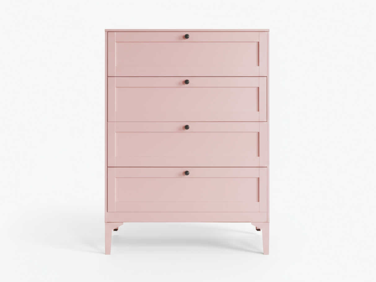Lonna Steel 4 Drawer Tallboy - Pink