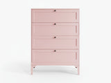 Lonna Steel 4 Drawer Tallboy - Pink