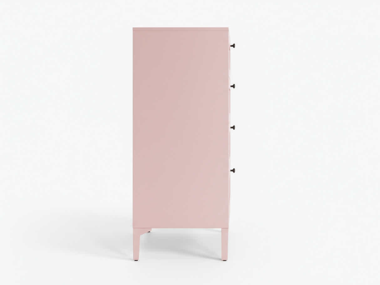 Lonna Steel 4 Drawer Tallboy - Pink