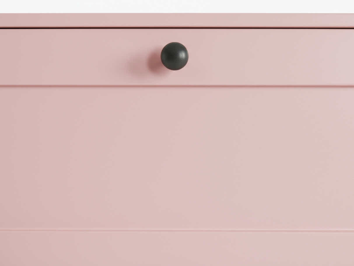 Lonna Steel 4 Drawer Tallboy - Pink