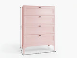 Lonna Steel 4 Drawer Tallboy - Pink