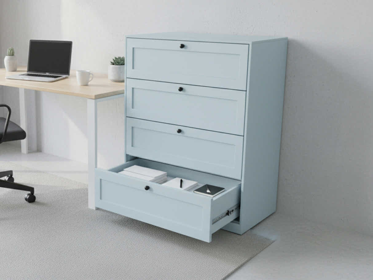 Lonna Steel 4-Drawer Tallboy - Mint