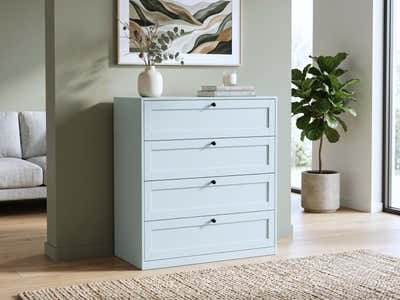 Lonna Steel 4-Drawer Tallboy - Mint
