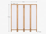 4-Panel Room Divider D S1 - Brown