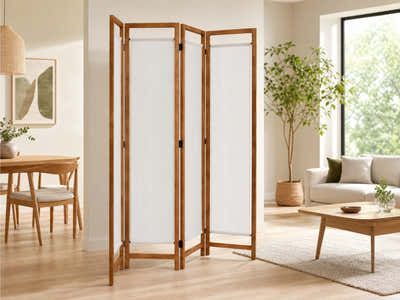 4-Panel Room Divider D S1 - Brown