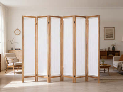 6-Panel Room Divider D S1 - Brown