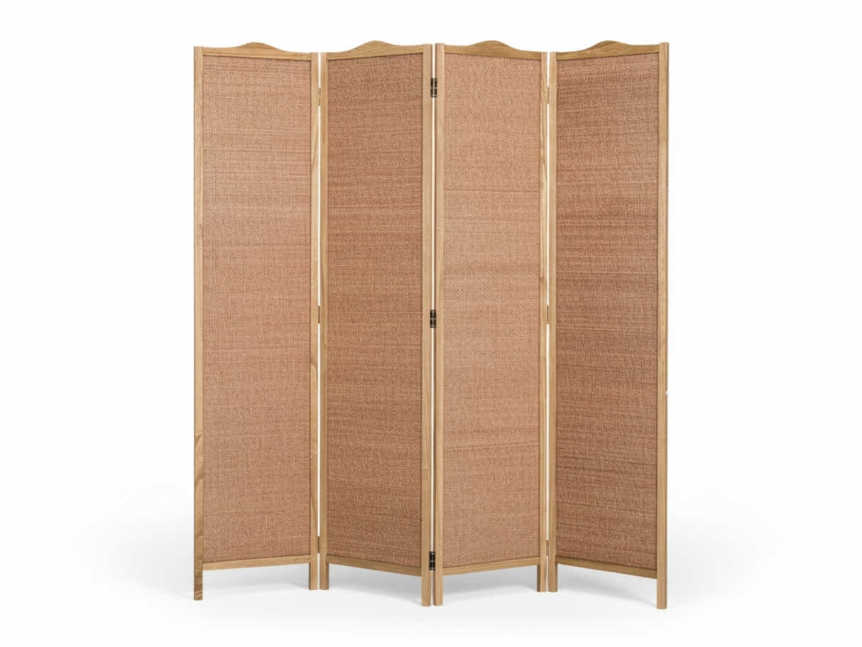 4-Panel Room Divider D S2 - Brown