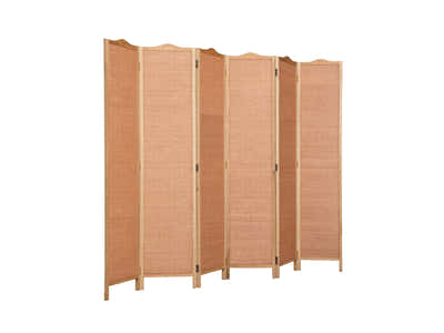 6-Panel Room Divider D S2 - Brown