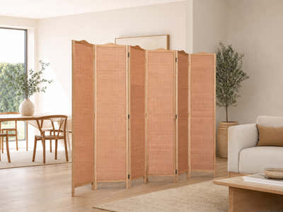 6-Panel Room Divider D S2 - Brown
