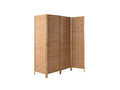 4-Panel Room Divider with Bamboo - Brown