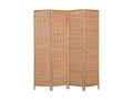 4-Panel Room Divider with Bamboo - Brown