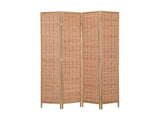 4-Panel Room Divider with Bamboo - Brown