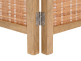 4-Panel Room Divider with Bamboo - Brown