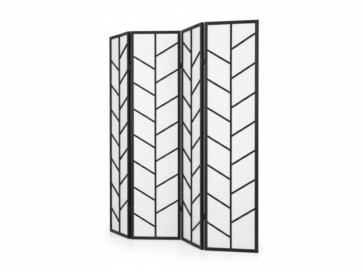4-Panel Room Divider D P1 - Black