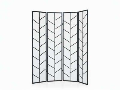 4-Panel Room Divider D P1 - Black