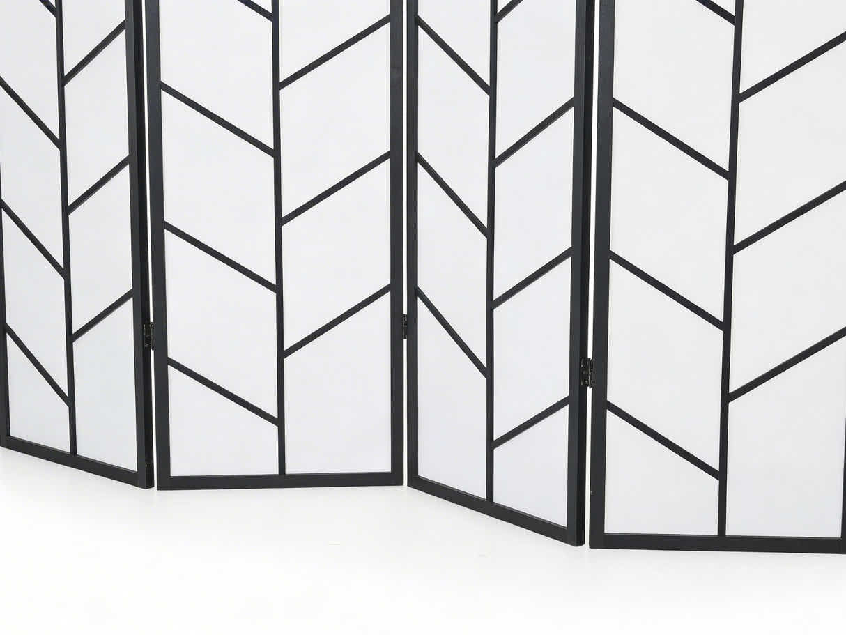 4-Panel Room Divider D P1 - Black