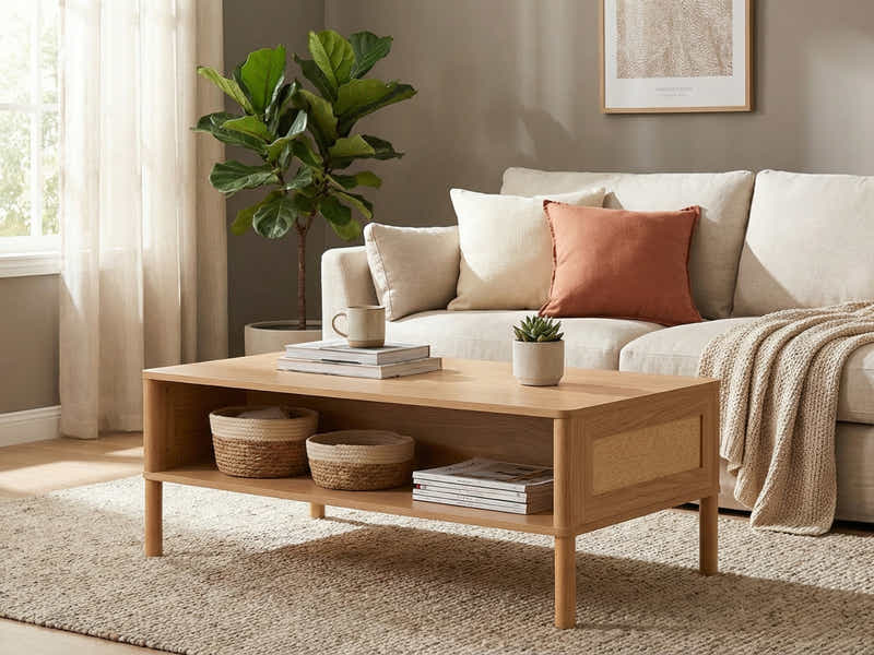 Naturlig Coffee Table with Shelf